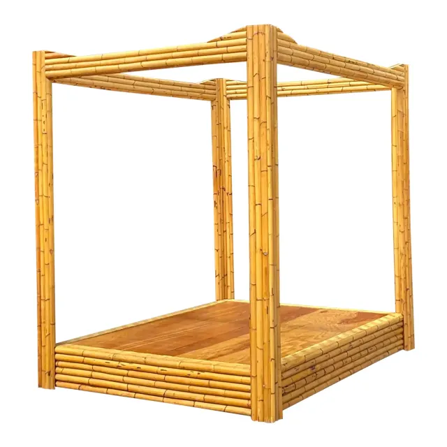 Vintage Coastal Bamboo Full Canopy Bed — additional photo 1