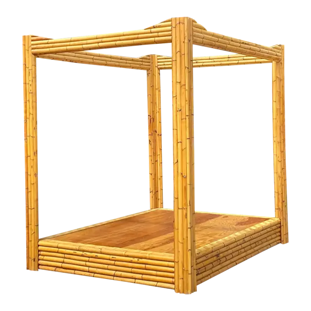 Vintage Coastal Bamboo Full Canopy Bed — additional photo 3