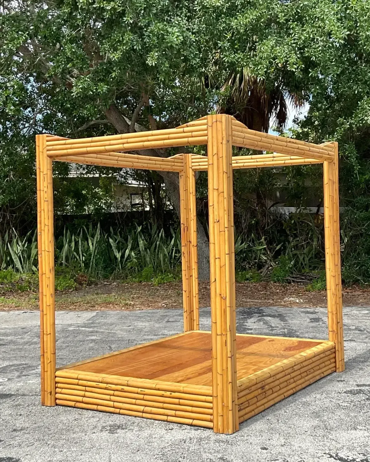 Vintage Coastal Bamboo Full Canopy Bed — additional photo 4