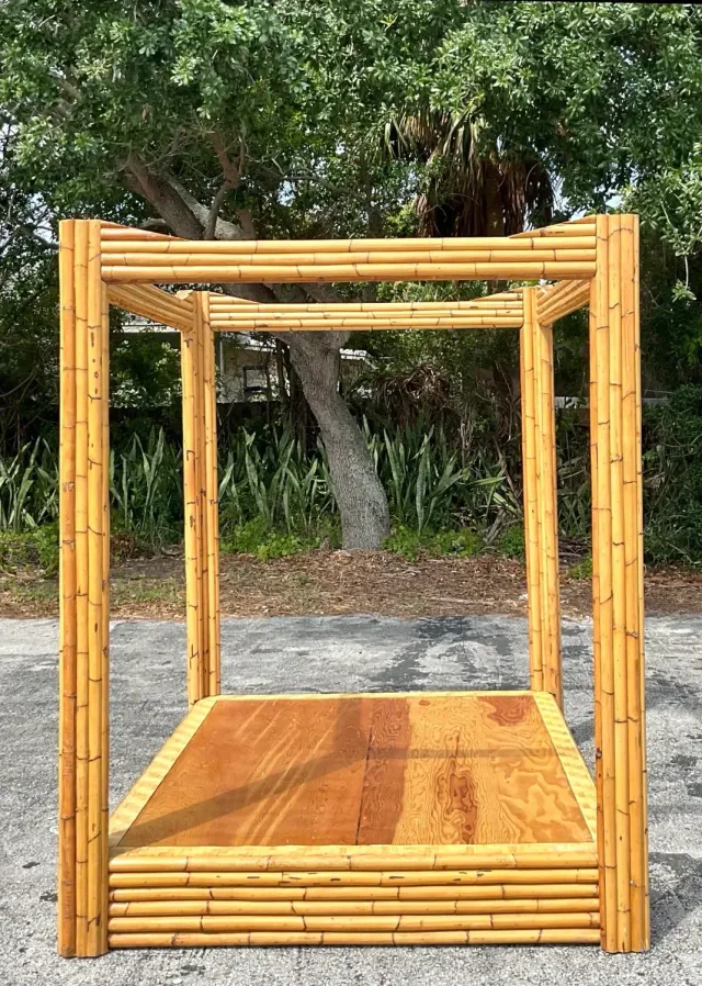 Vintage Coastal Bamboo Full Canopy Bed — additional photo 6