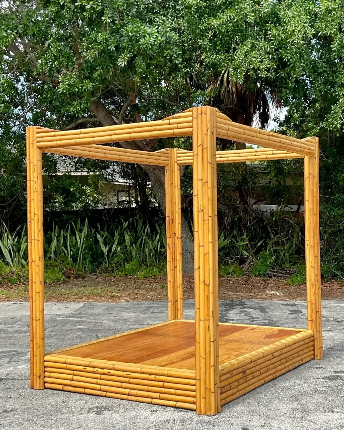 Vintage Coastal Bamboo Full Canopy Bed — additional photo 7