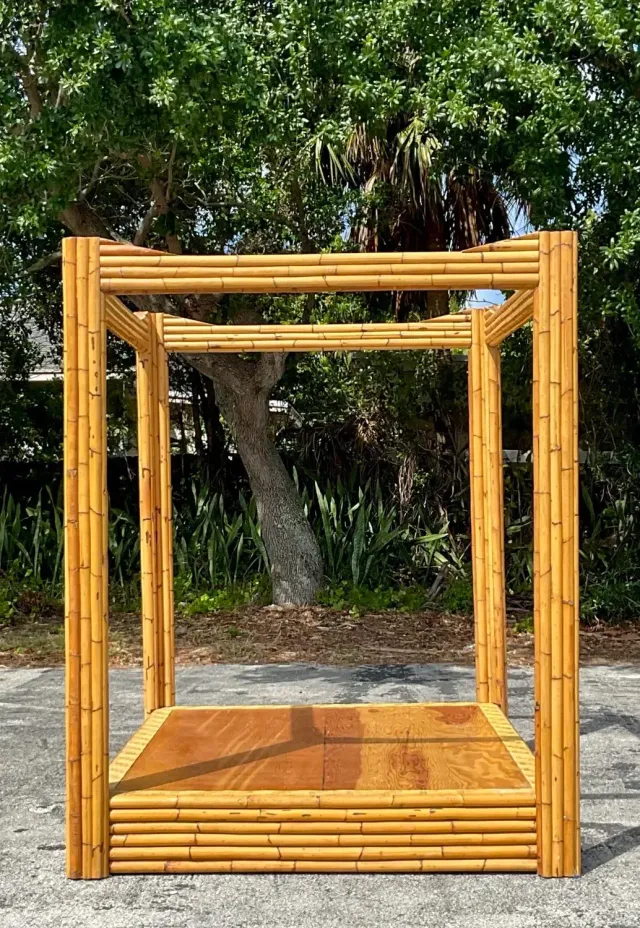 Vintage Coastal Bamboo Full Canopy Bed — additional photo 8