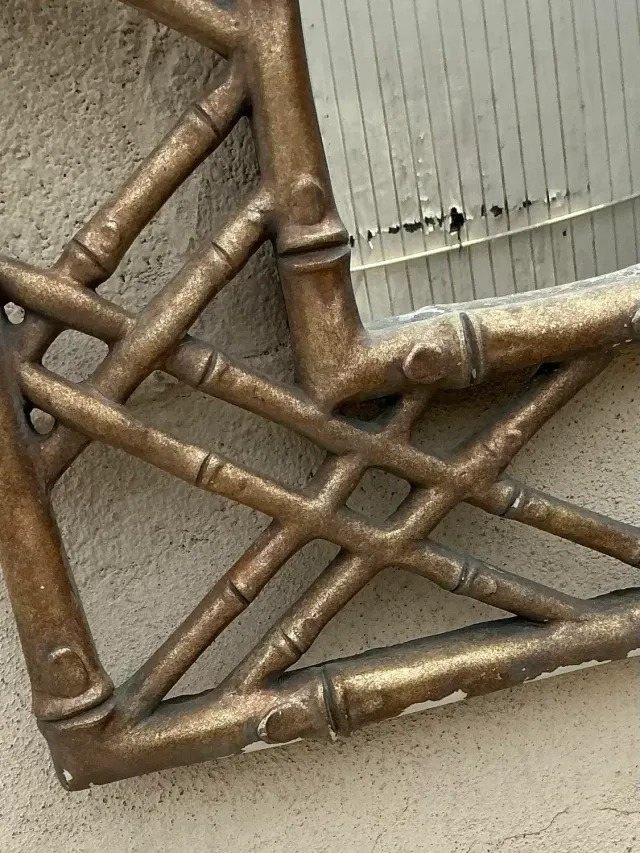 Vintage Coastal Bamboo Trellis Mirror — additional photo 2