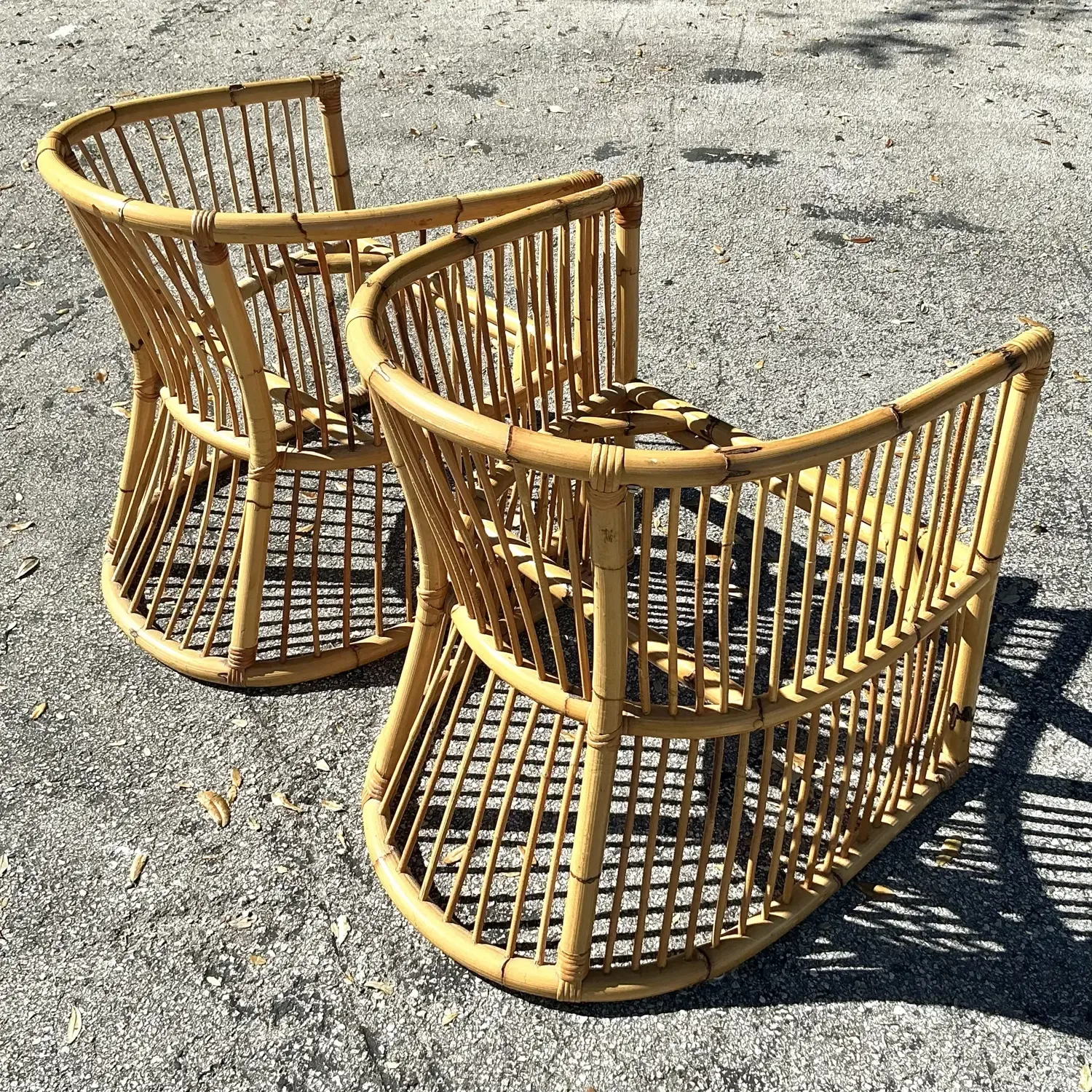 Vintage Coastal Bamboo Tub Chairs - a Pair — additional photo 3