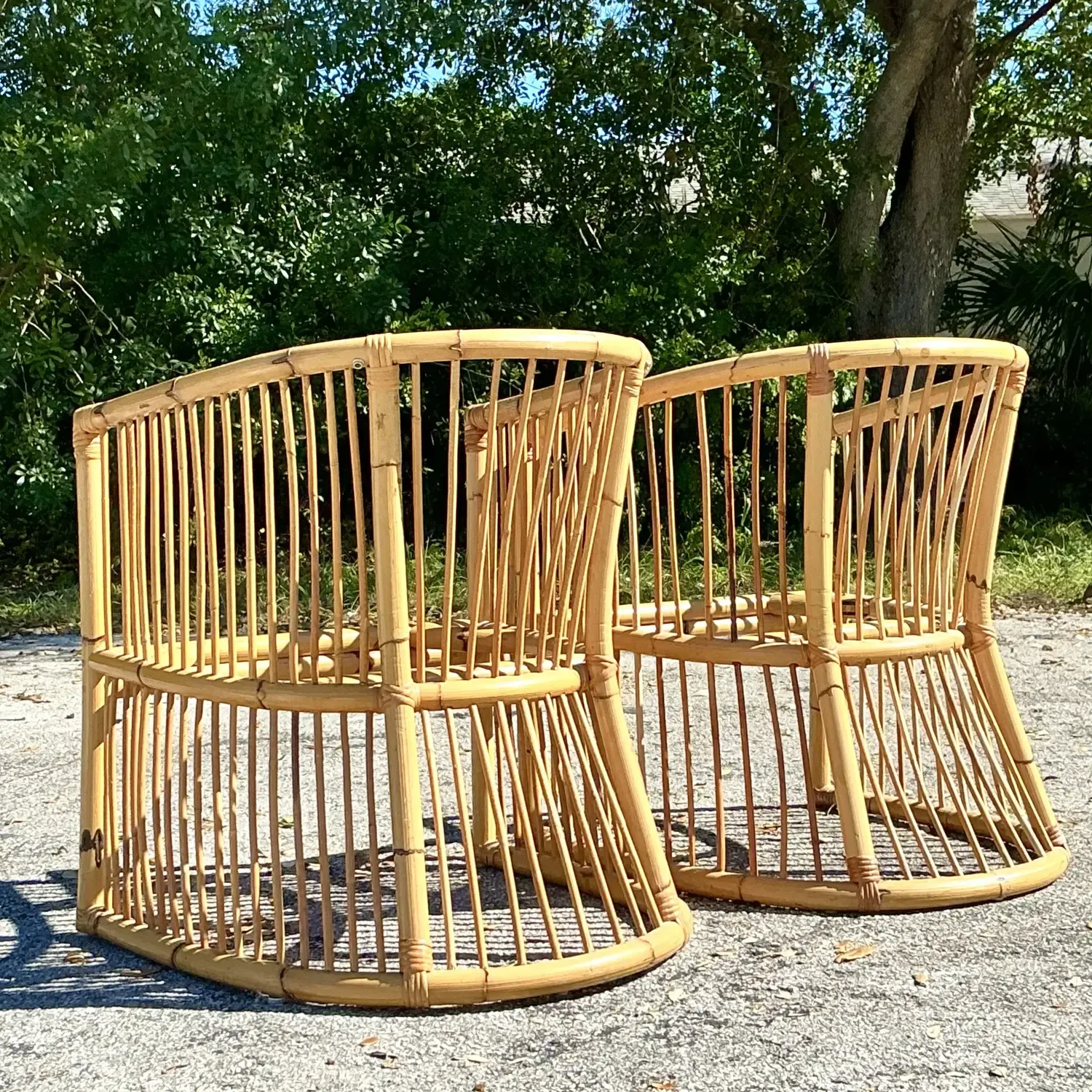 Vintage Coastal Bamboo Tub Chairs - a Pair — additional photo 8