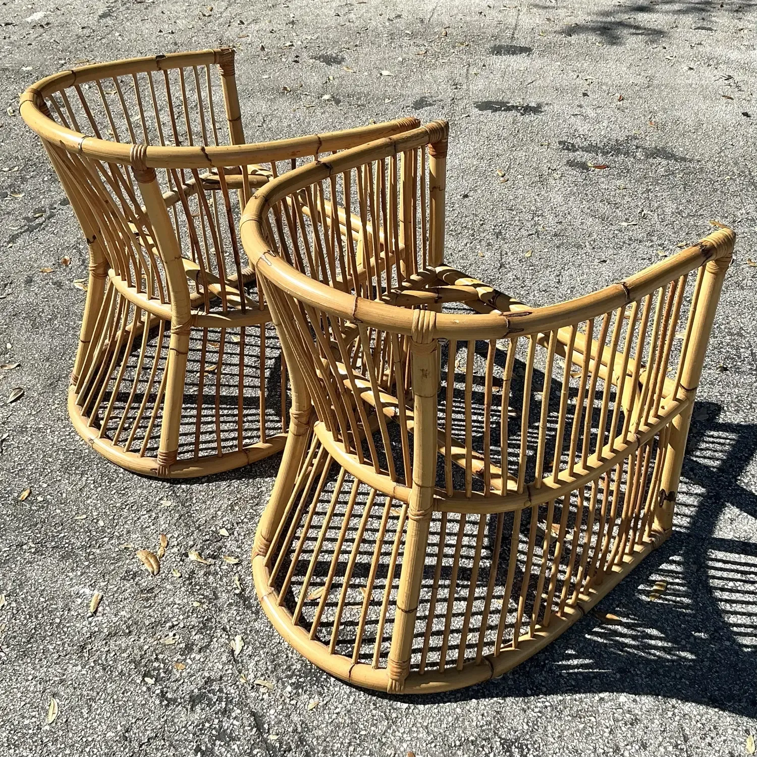 Vintage Coastal Bamboo Tub Chairs - a Pair — additional photo 5