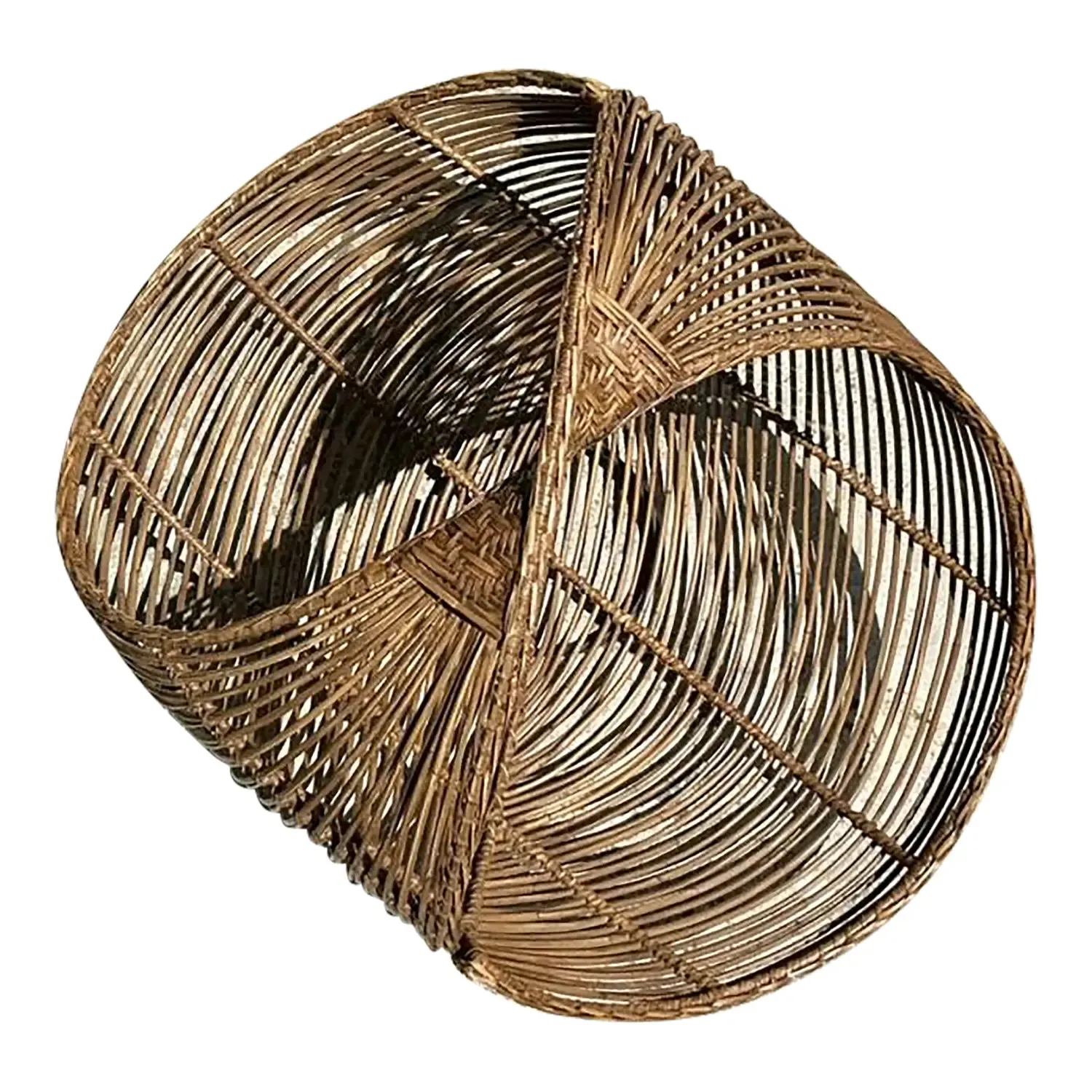 Vintage Coastal Bent Rattan Basket — additional photo 1