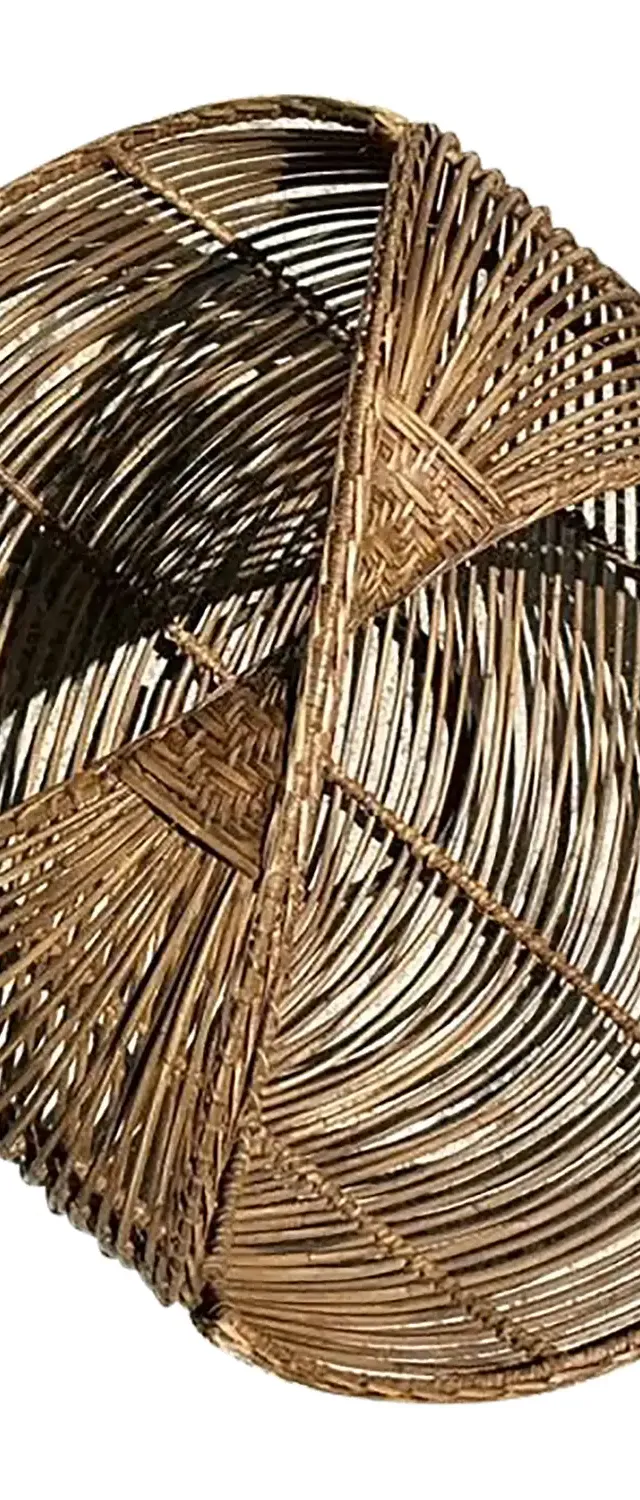 Vintage Coastal Bent Rattan Basket