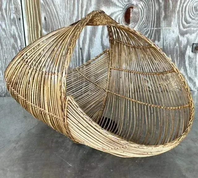 Vintage Coastal Bent Rattan Basket — additional photo 2