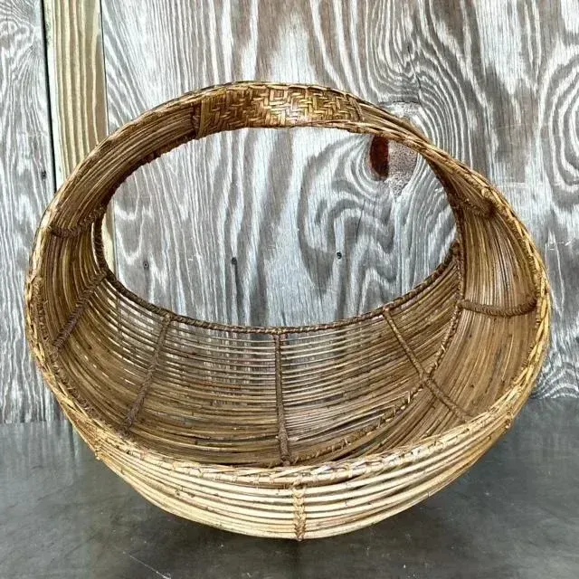 Vintage Coastal Bent Rattan Basket — additional photo 5