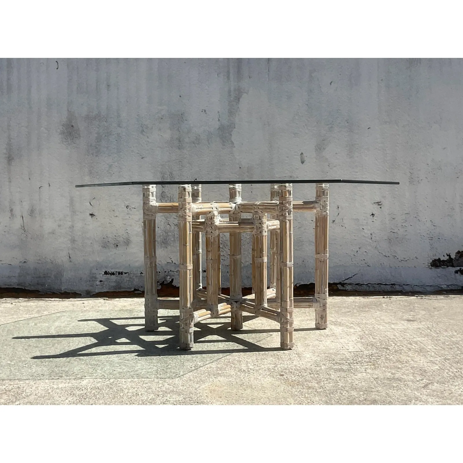 Vintage Coastal Bundled Bamboo Dining Table After McGuire — additional photo 2
