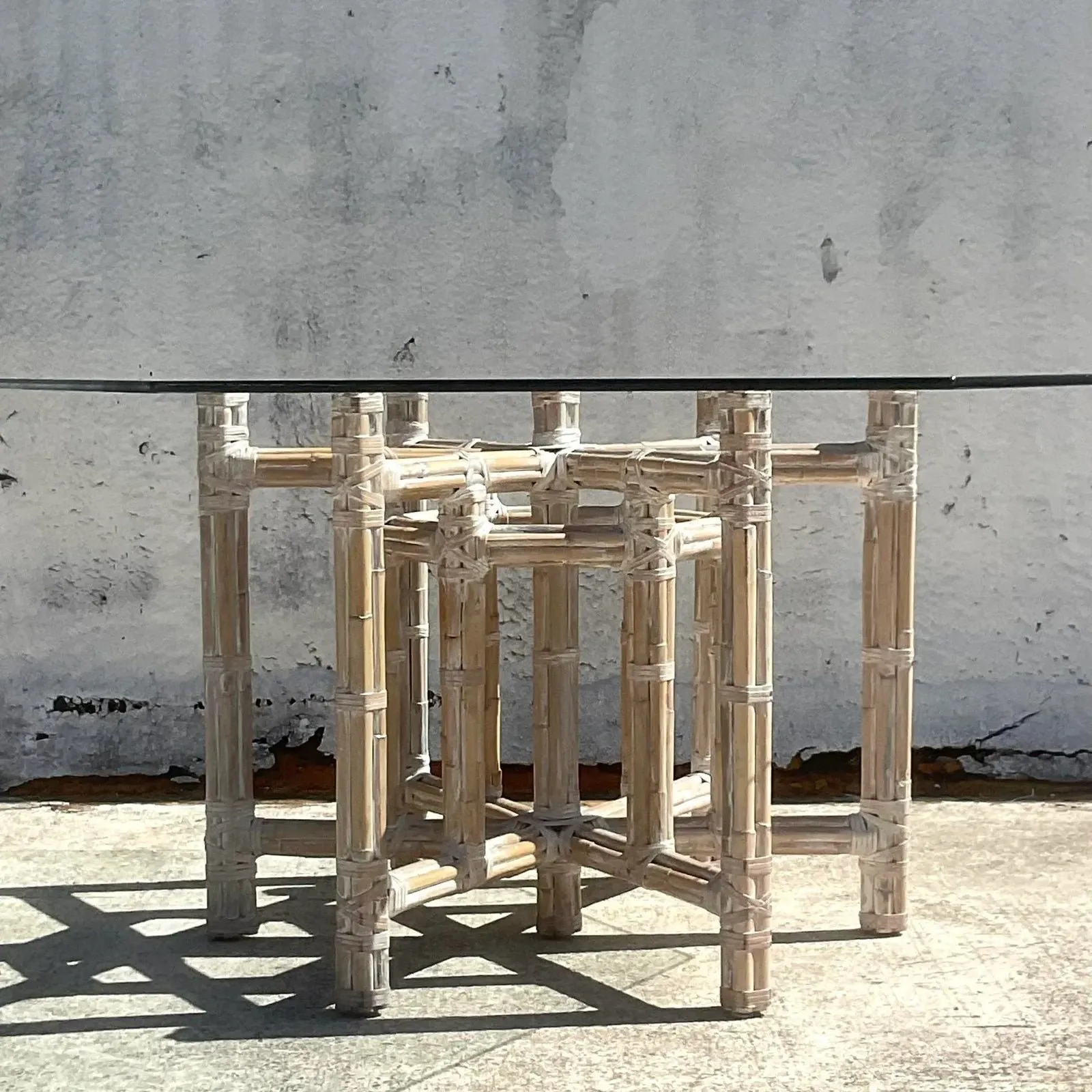 Vintage Coastal Bundled Bamboo Dining Table After McGuire — additional photo 3