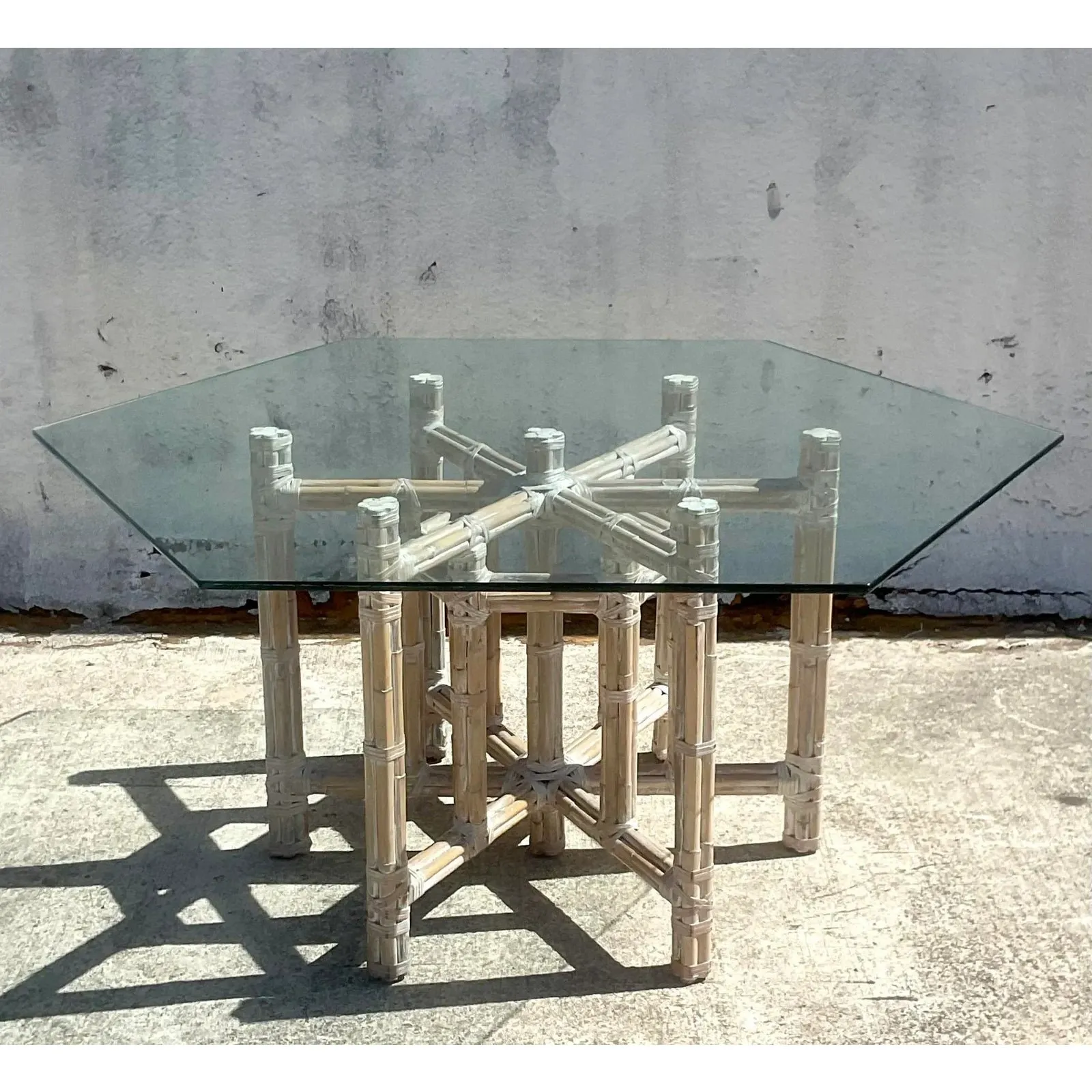 Vintage Coastal Bundled Bamboo Dining Table After McGuire — additional photo 6