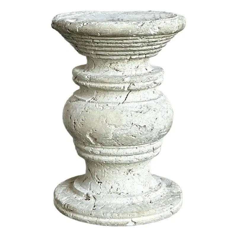 Vintage Coastal Carved Coquina Stone Table Pedestal — additional photo 1