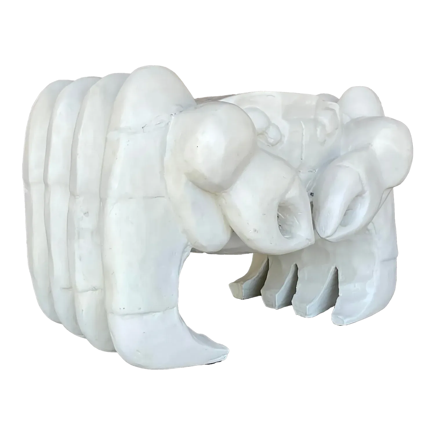 Vintage Coastal Carved Crab Low Stool