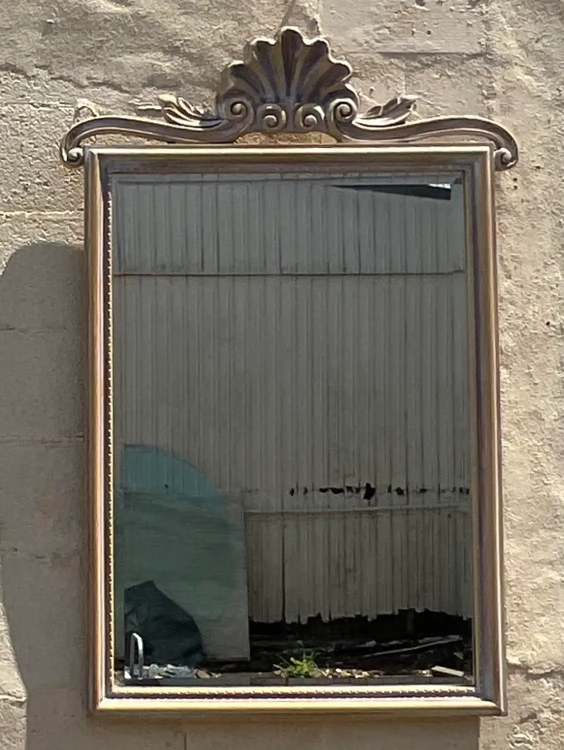 Vintage Coastal Carved Shell Mirror — additional photo 2