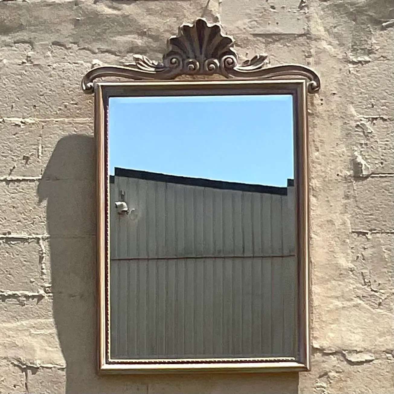 Vintage Coastal Carved Shell Mirror — additional photo 3