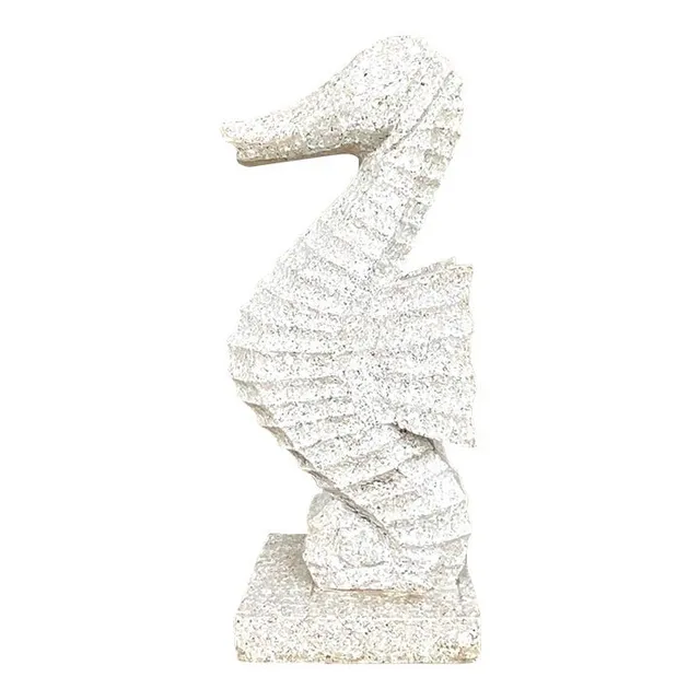 Vintage Coastal Carved Stone Seahorse Statue — additional photo 1