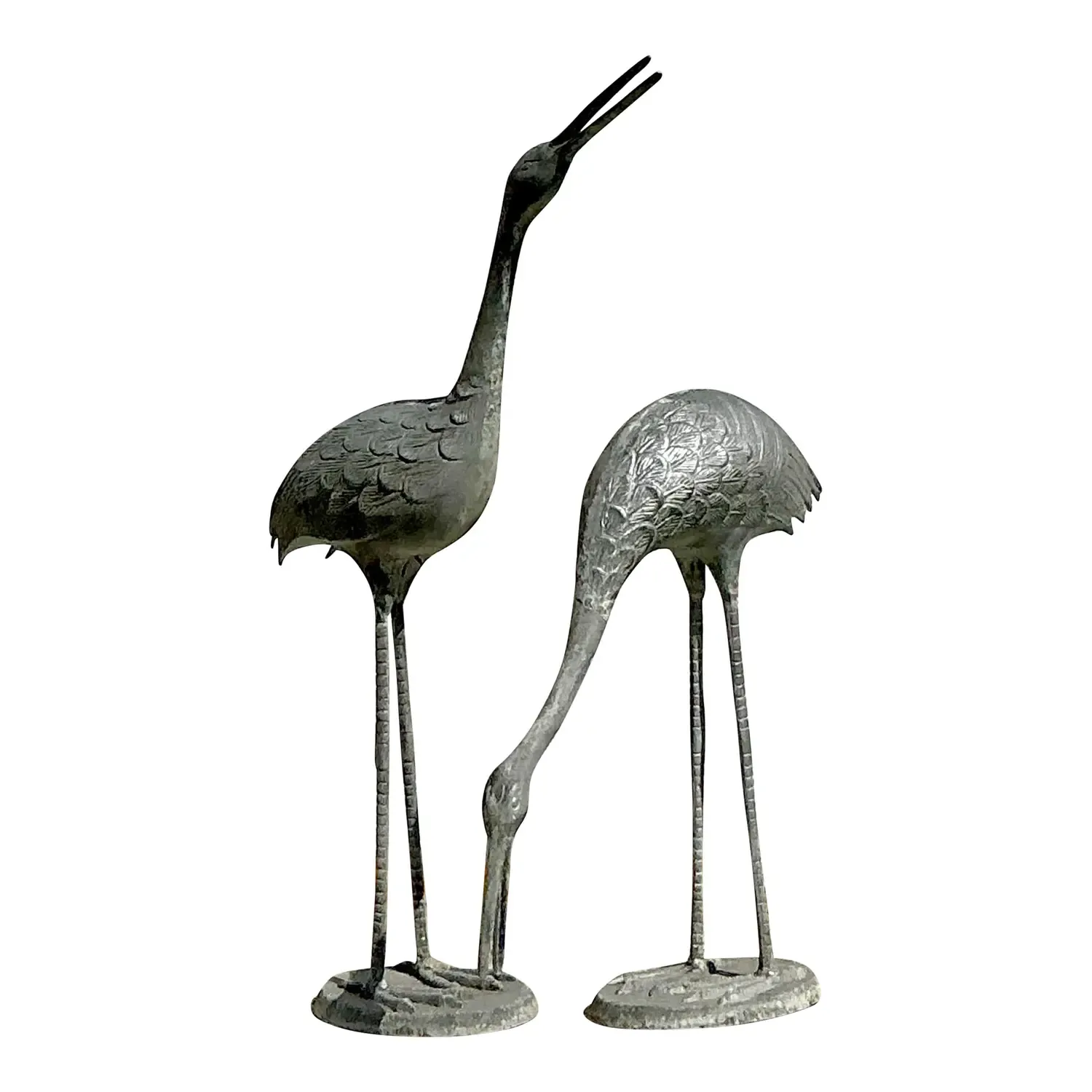 Vintage Coastal Cast Metal Cranes - Set of 2 — additional photo 1