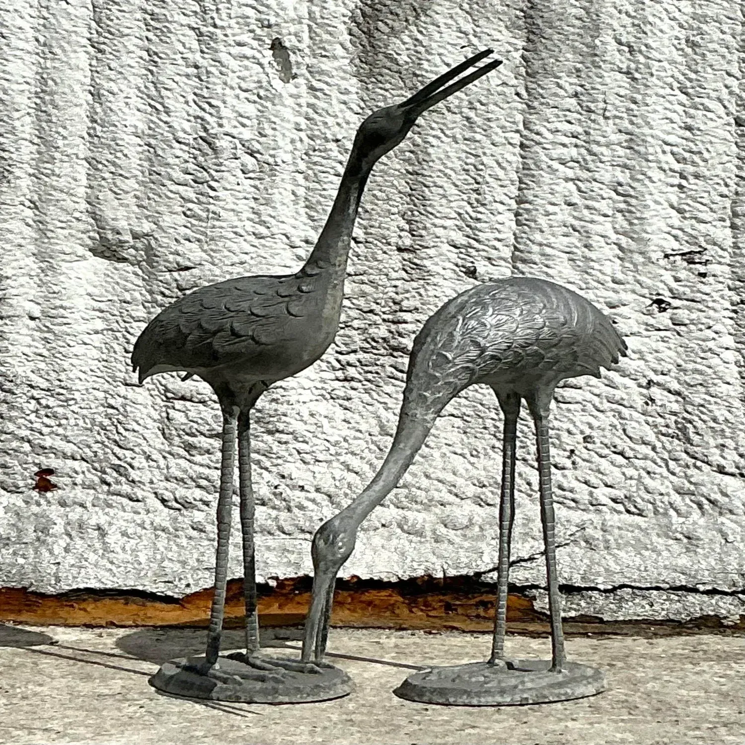 Vintage Coastal Cast Metal Cranes - Set of 2 — additional photo 7