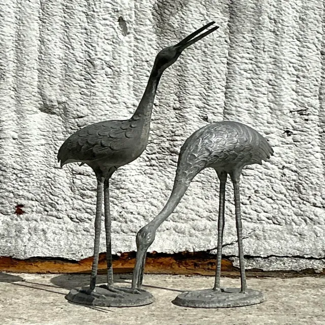 Vintage Coastal Cast Metal Cranes - Set of 2 — additional photo 7