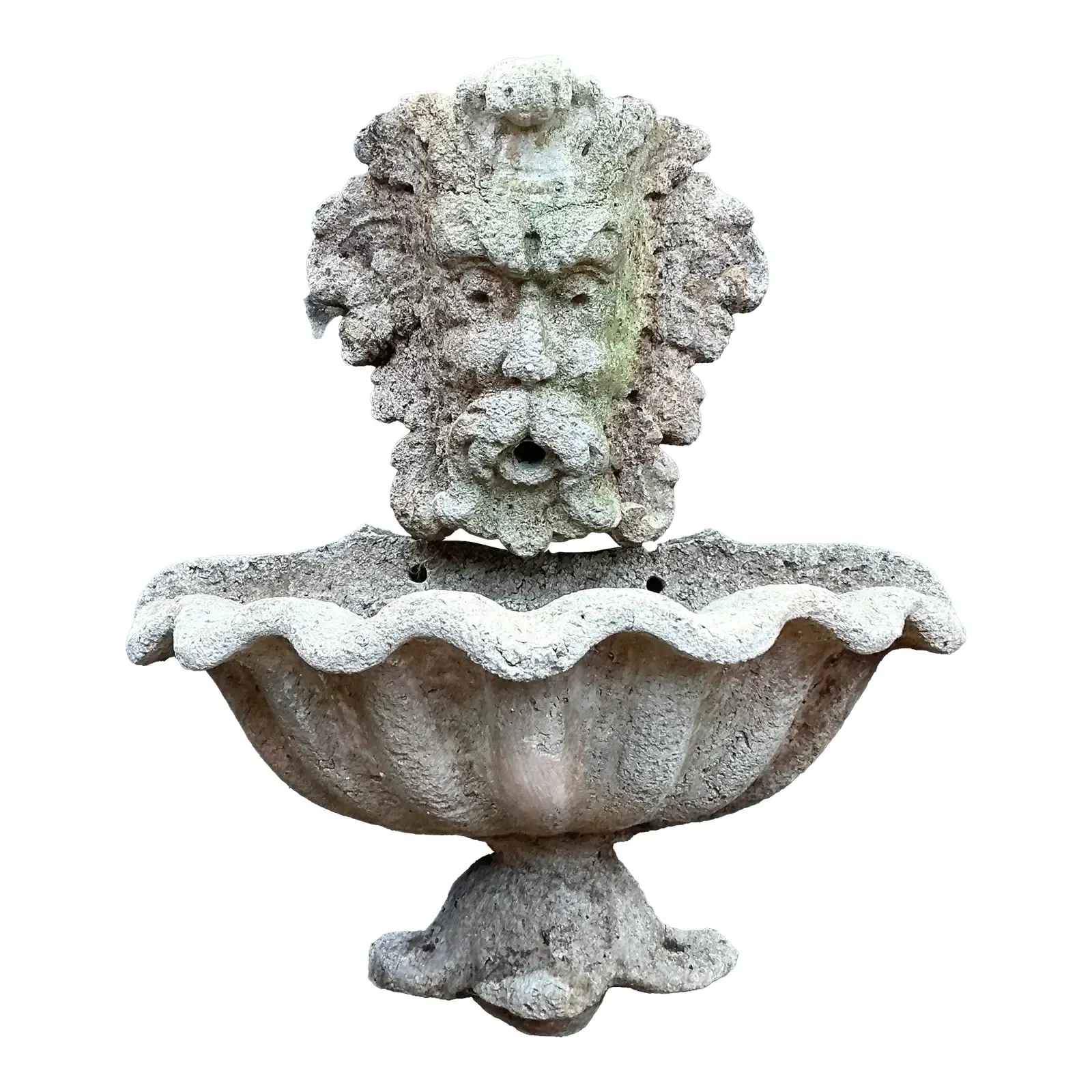 Vintage Coastal Cast Stone Clamshell Fountain — additional photo 1