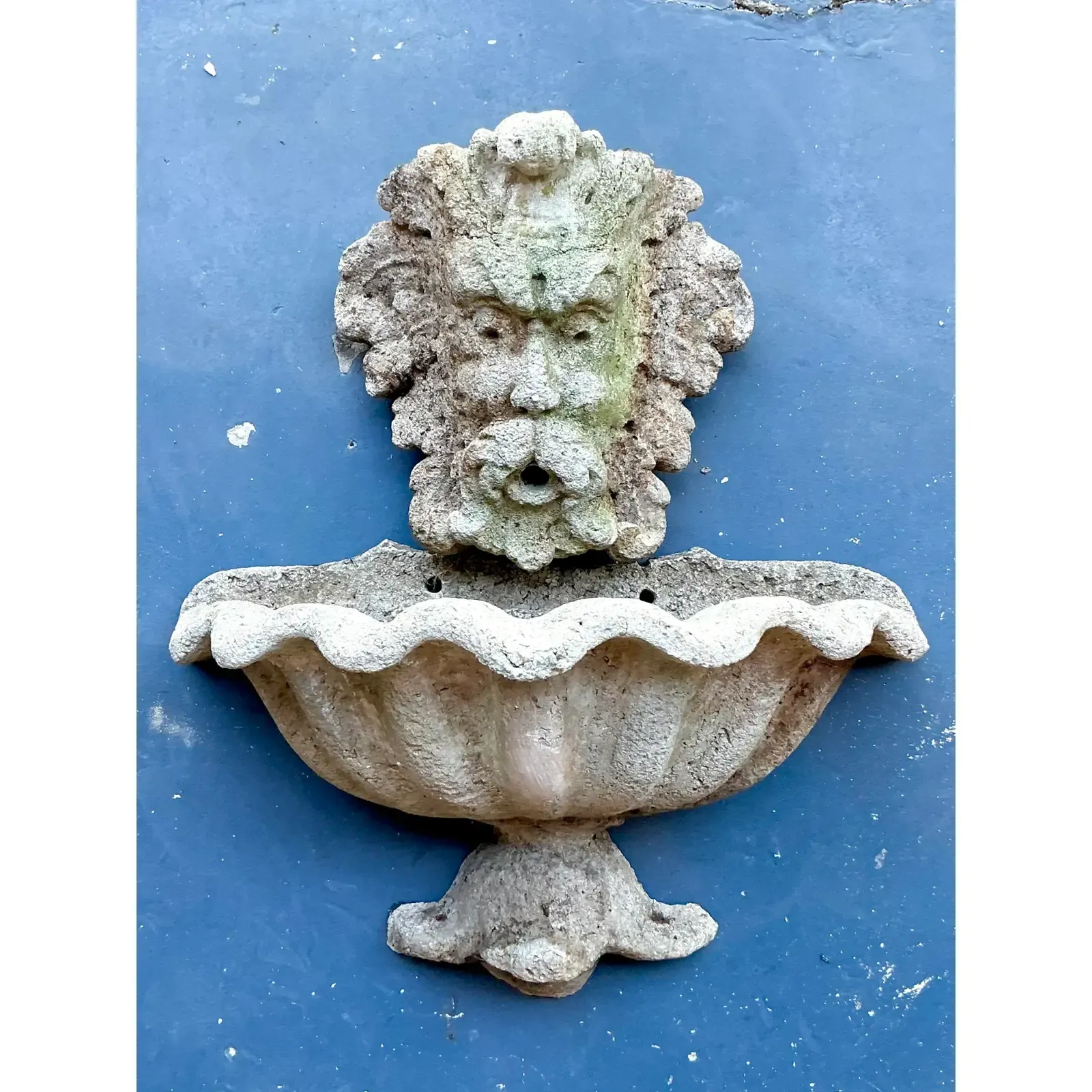 Vintage Coastal Cast Stone Clamshell Fountain — additional photo 3