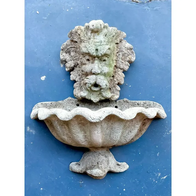 Vintage Coastal Cast Stone Clamshell Fountain — additional photo 3
