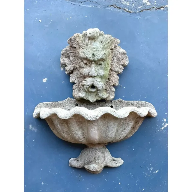 Vintage Coastal Cast Stone Clamshell Fountain — additional photo 4