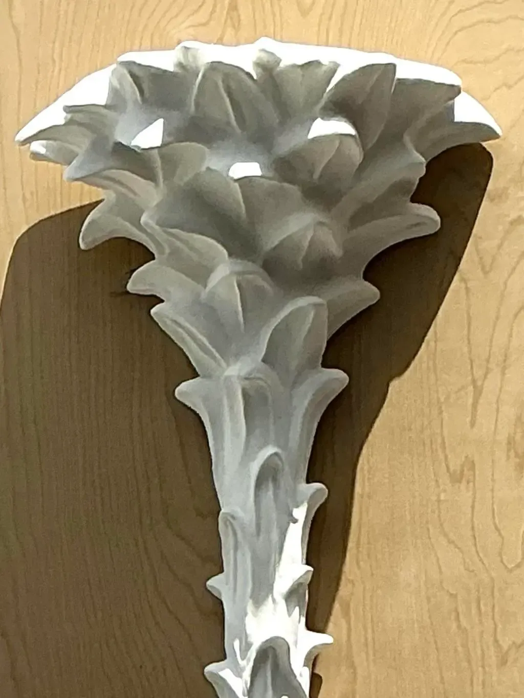 Vintage Coastal Cast White Plaster Palm Tree Wall Light Sconces - A Pair — additional photo 1