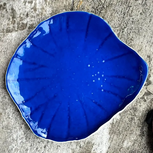 Vintage Coastal Cobalt Glass Tray — additional photo 5