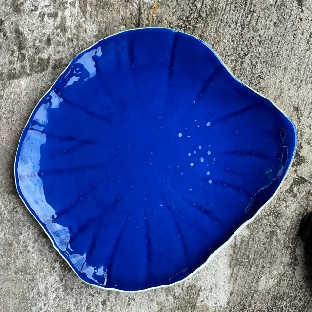 Vintage Coastal Cobalt Glass Tray — additional photo 8