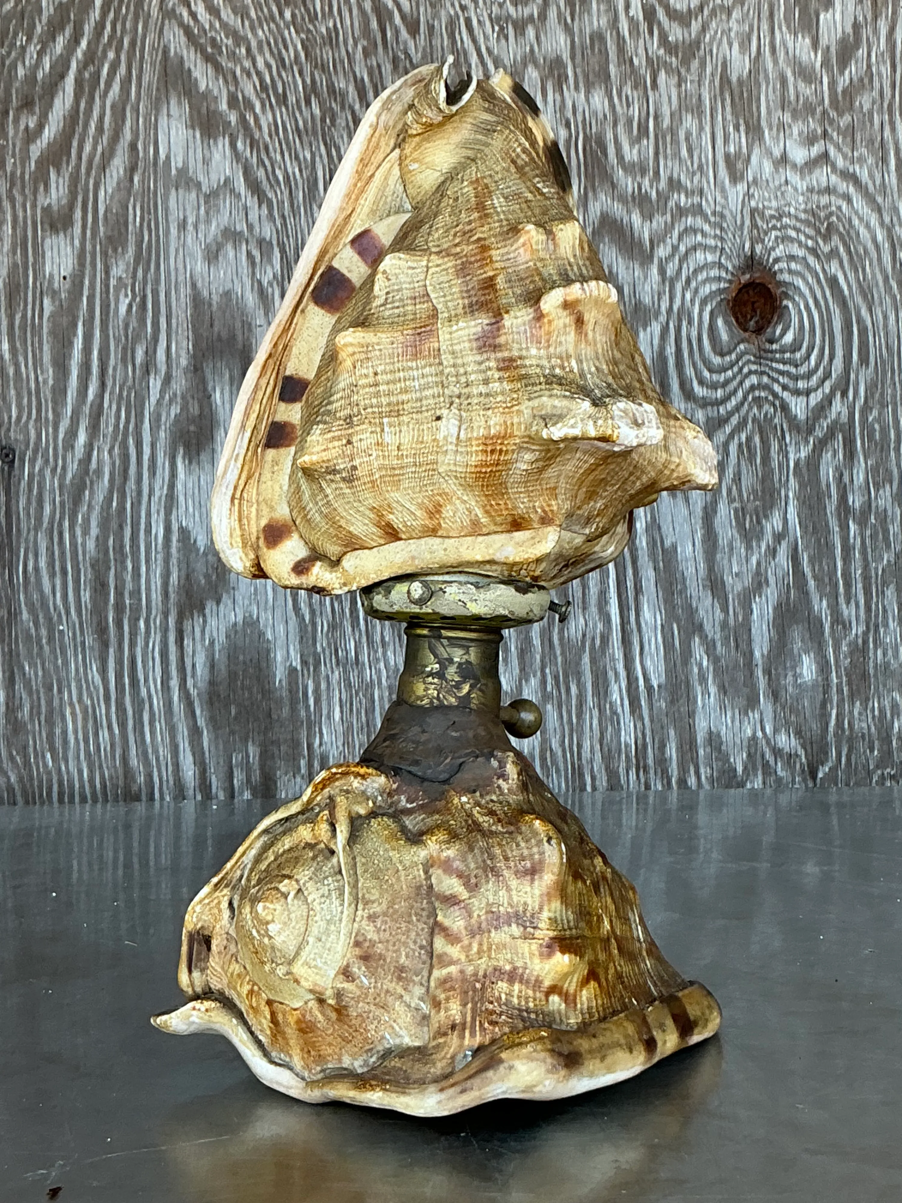 Vintage Coastal Conch Shell Lamp — additional photo 2