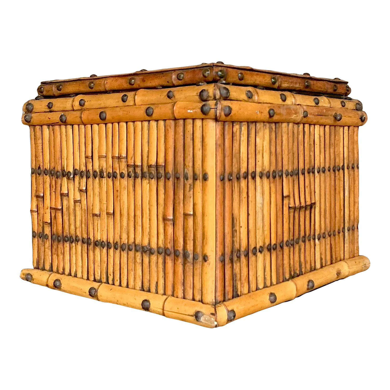 Vintage Coastal Copper Lined Bamboo Planter — additional photo 7