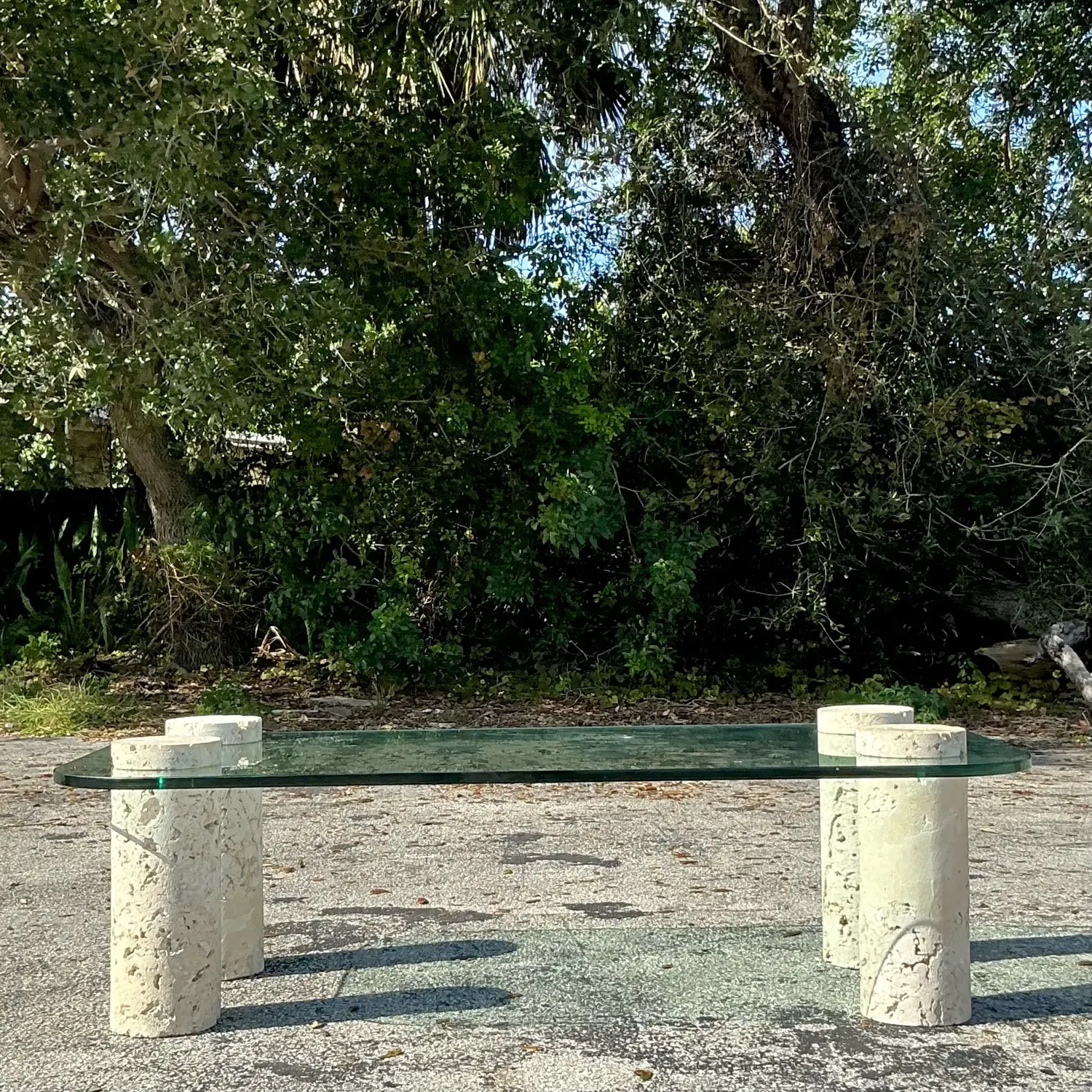 Vintage Coastal Coquina Cylinder Coffee Table — additional photo 3