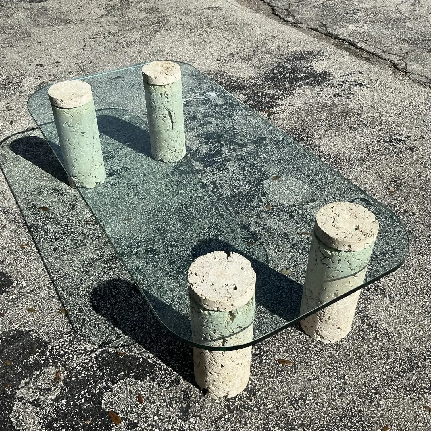 Vintage Coastal Coquina Cylinder Coffee Table — additional photo 5