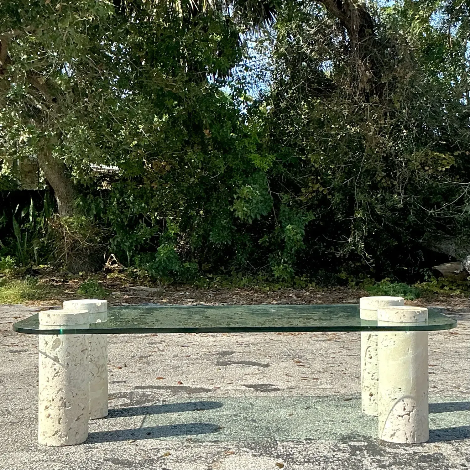 Vintage Coastal Coquina Cylinder Coffee Table — additional photo 6