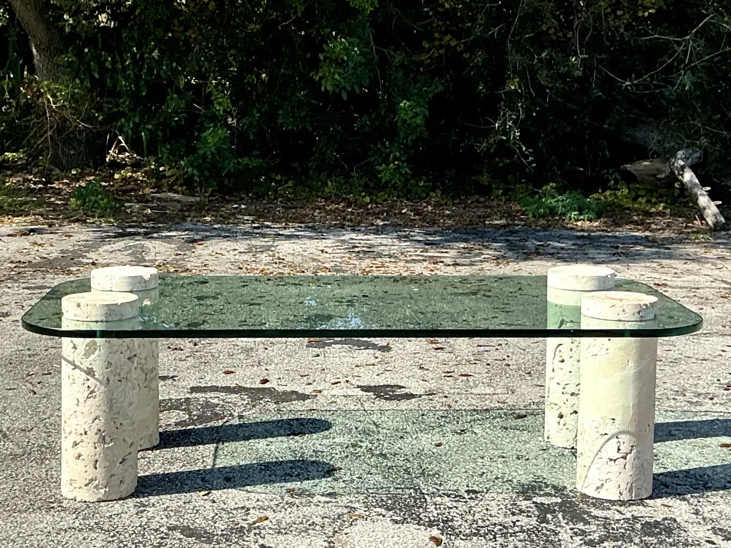 Vintage Coastal Coquina Cylinder Coffee Table — additional photo 7