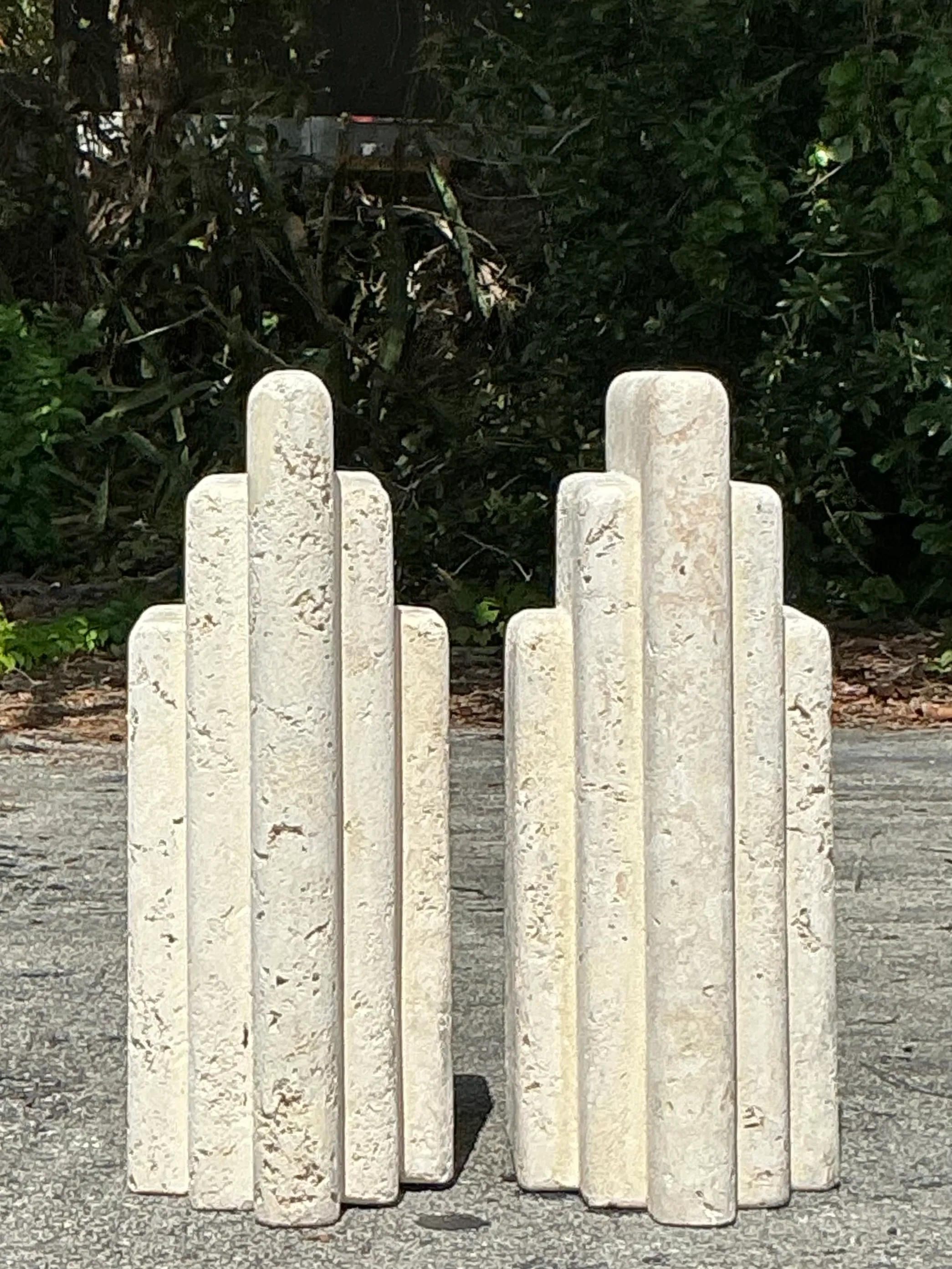 Vintage Coastal Coquina Stone Stacked Table Pedestal — additional photo 2