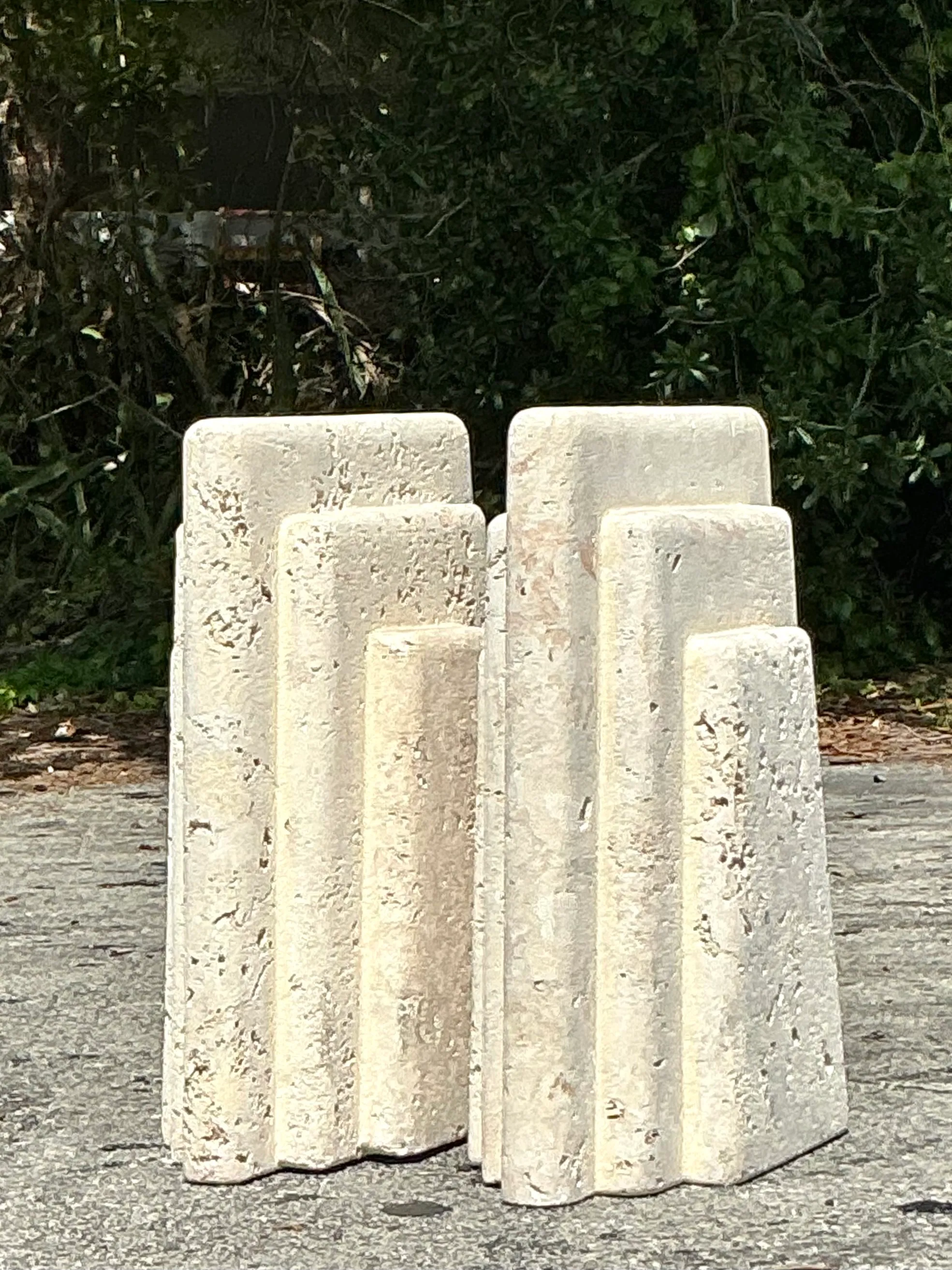 Vintage Coastal Coquina Stone Stacked Table Pedestal — additional photo 3