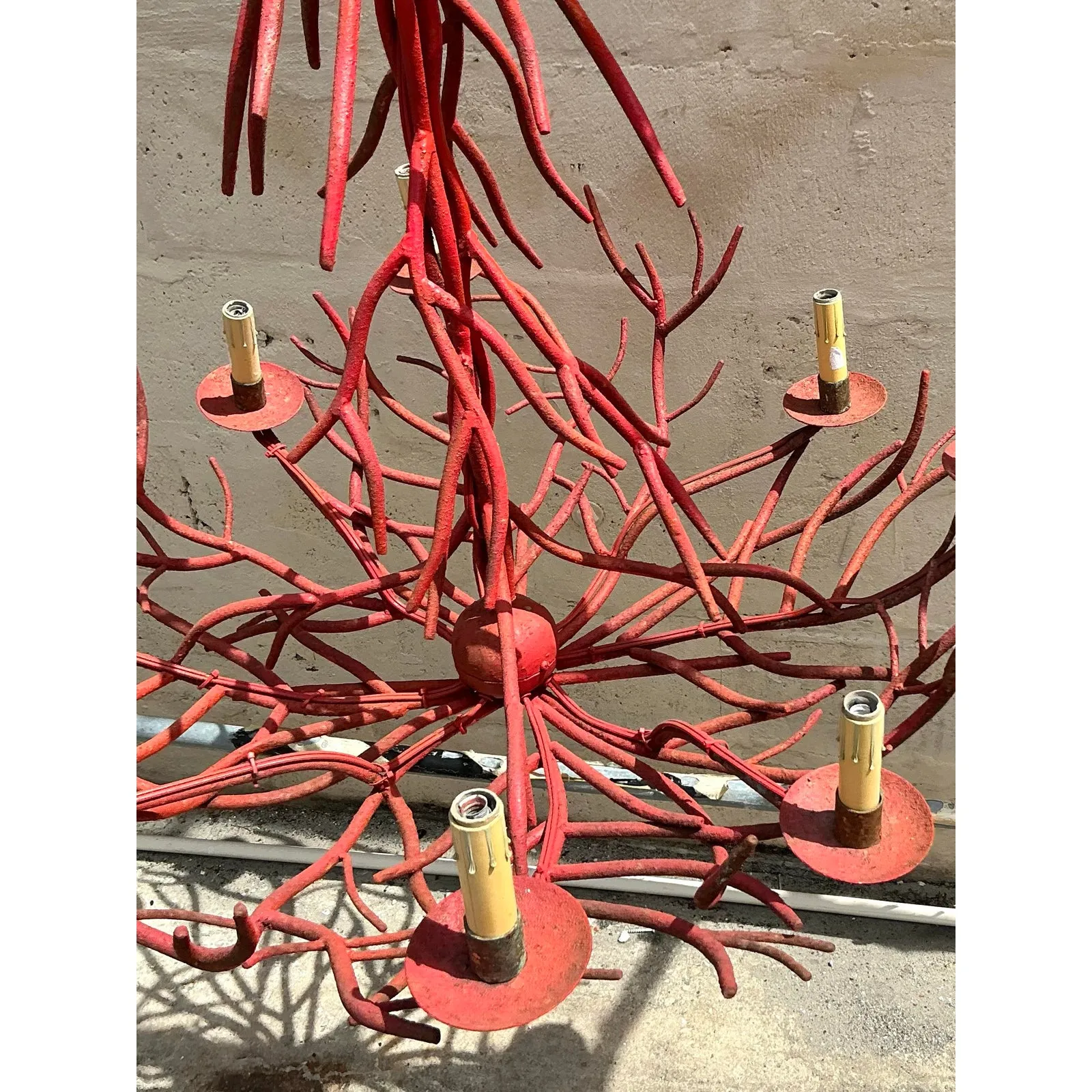 Vintage Coastal Coral Branch Chandelier — additional photo 2