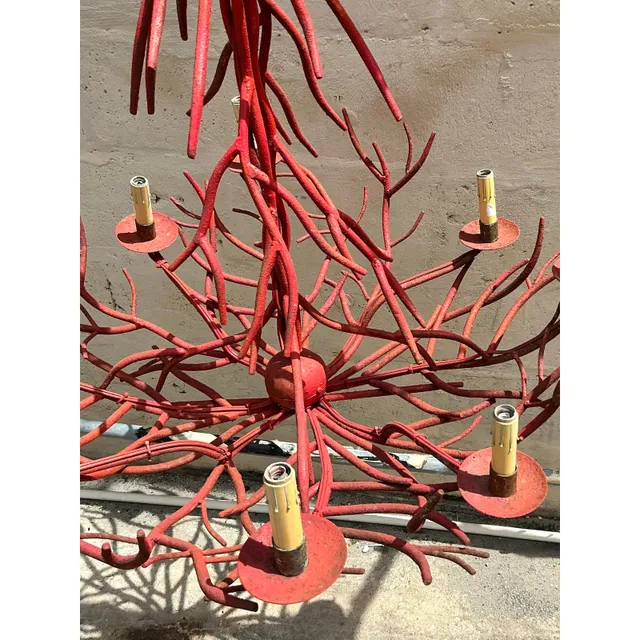 Vintage Coastal Coral Branch Chandelier — additional photo 2