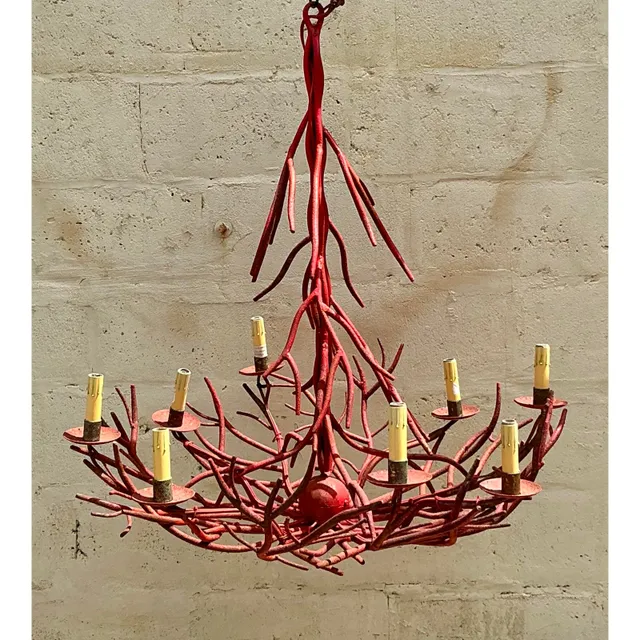 Vintage Coastal Coral Branch Chandelier — additional photo 5