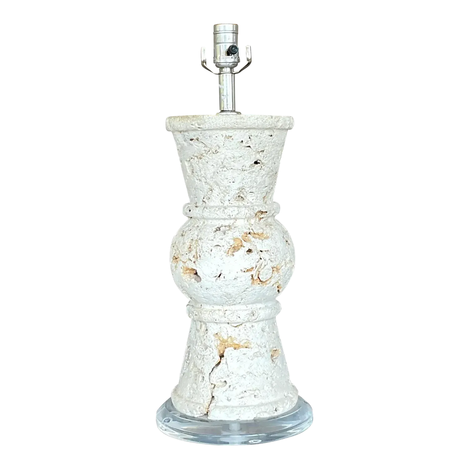 Vintage Coastal Cut Coquina Stone Table Lamp — additional photo 2