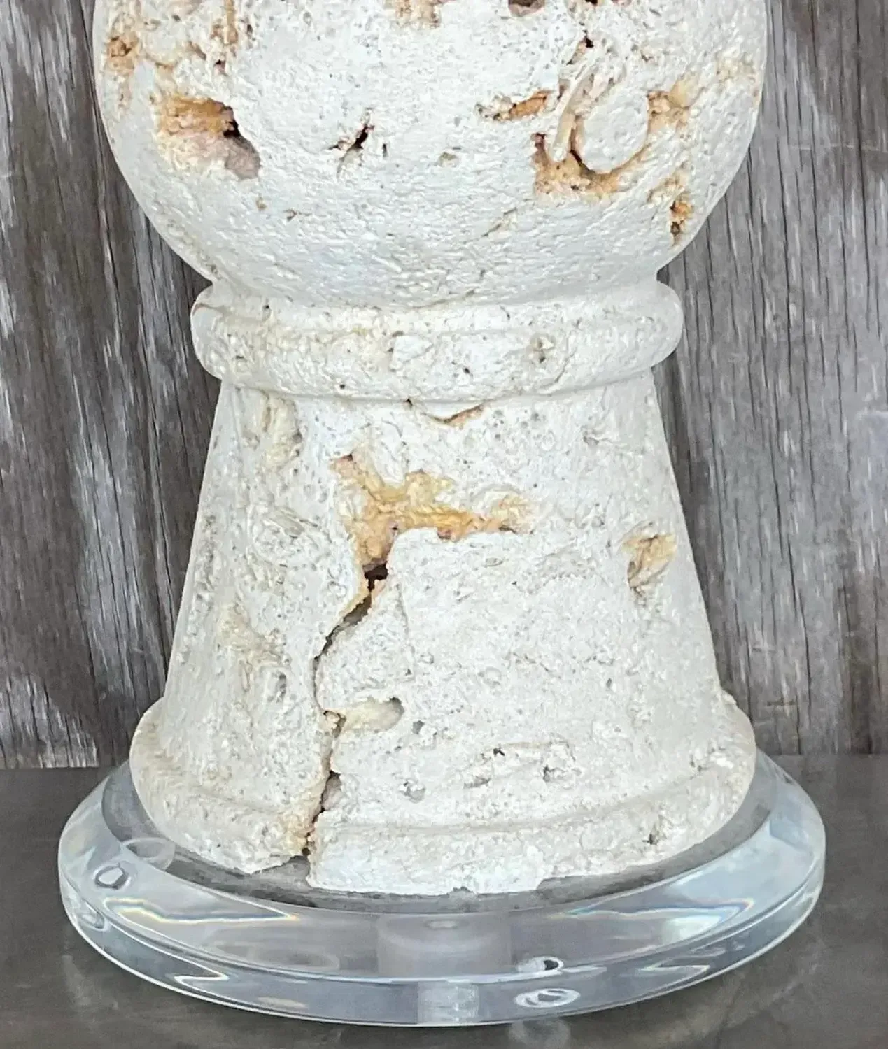 Vintage Coastal Cut Coquina Stone Table Lamp — additional photo 6