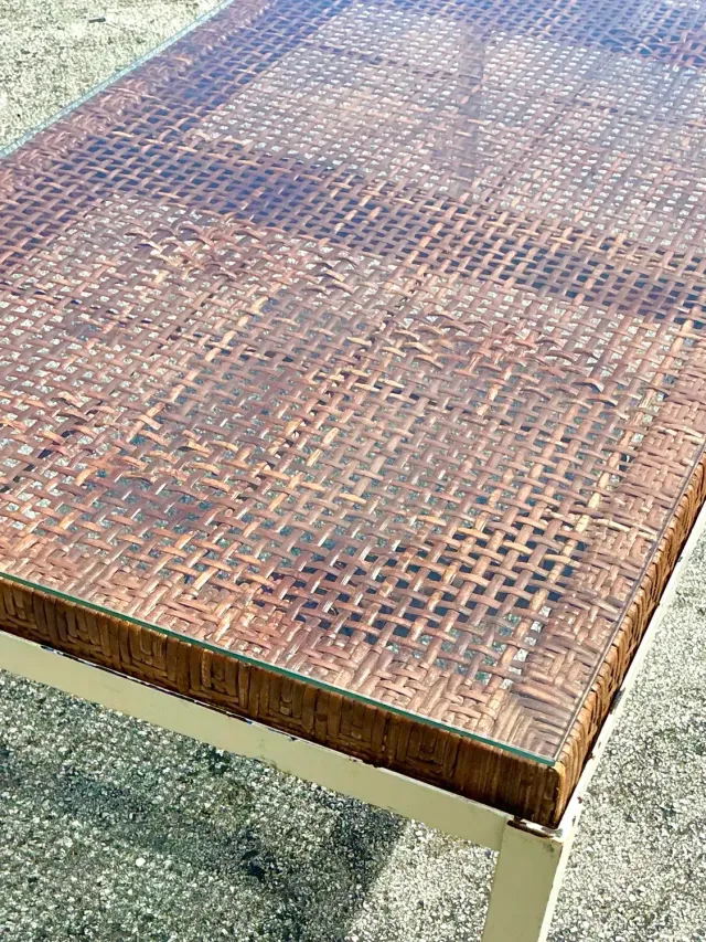 Vintage Coastal Danny Ho Fong for Tropi-Cal Rattan Top Dining Table — additional photo 7