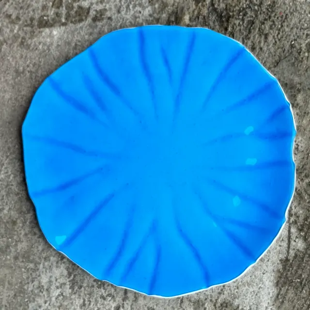 Vintage Coastal Electric Blue Glass Tray — additional photo 5