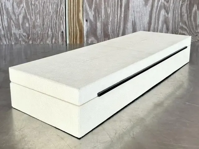 Vintage Coastal Faux Shagreen Long Box — additional photo 2