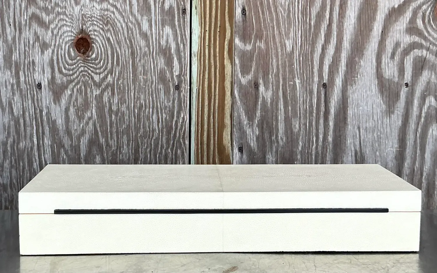 Vintage Coastal Faux Shagreen Long Box — additional photo 4