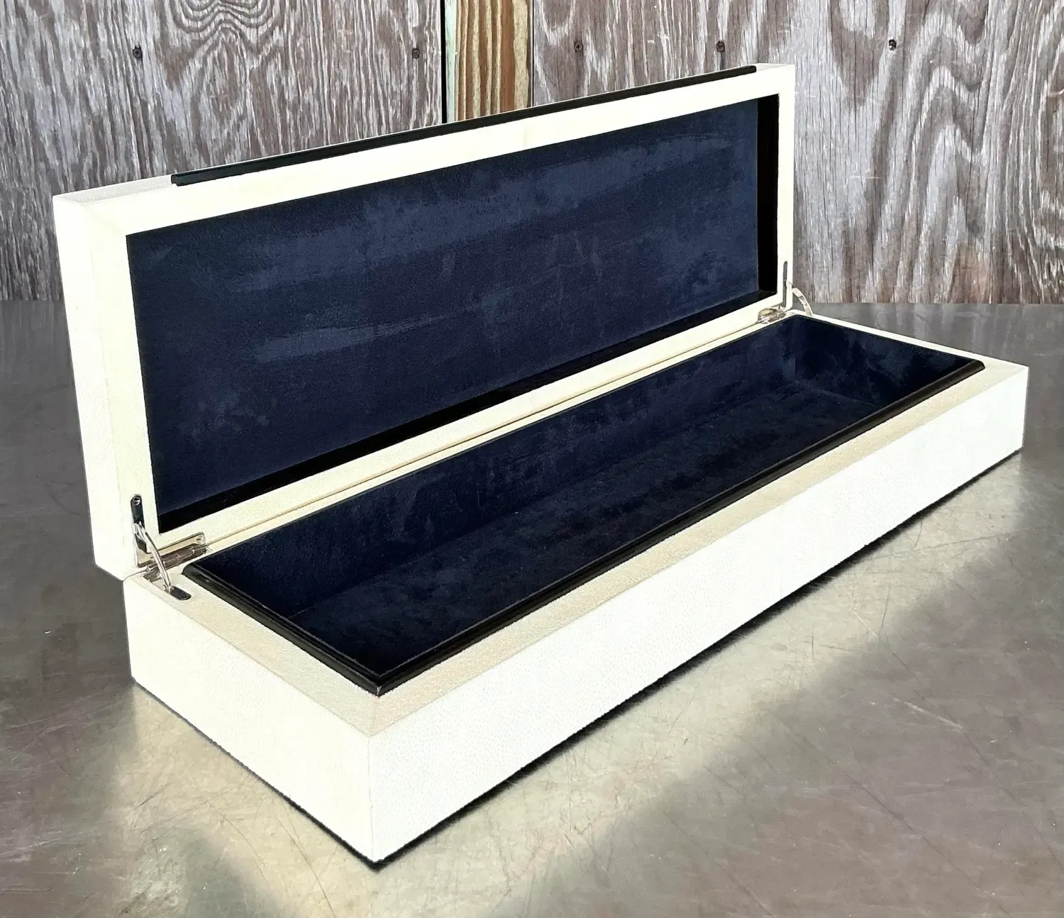 Vintage Coastal Faux Shagreen Long Box — additional photo 5